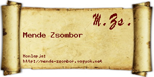 Mende Zsombor névjegykártya